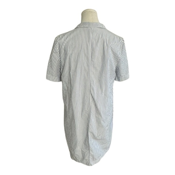 MADEWELL Shirt Dress Mini Blue White Stripe Coastal Cowgirl Preppy Size M Casual - Picture 5 of 10